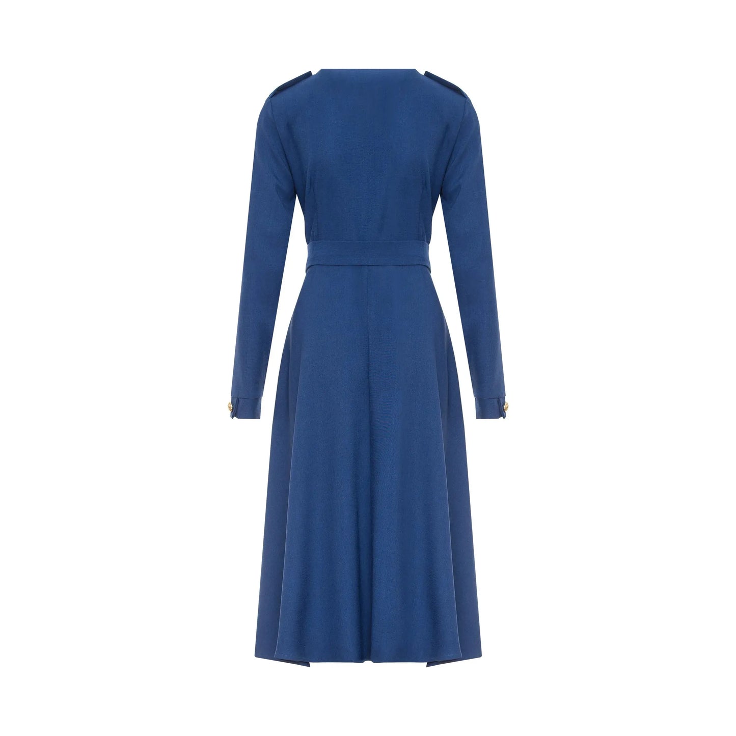 Blue fit and flare dress