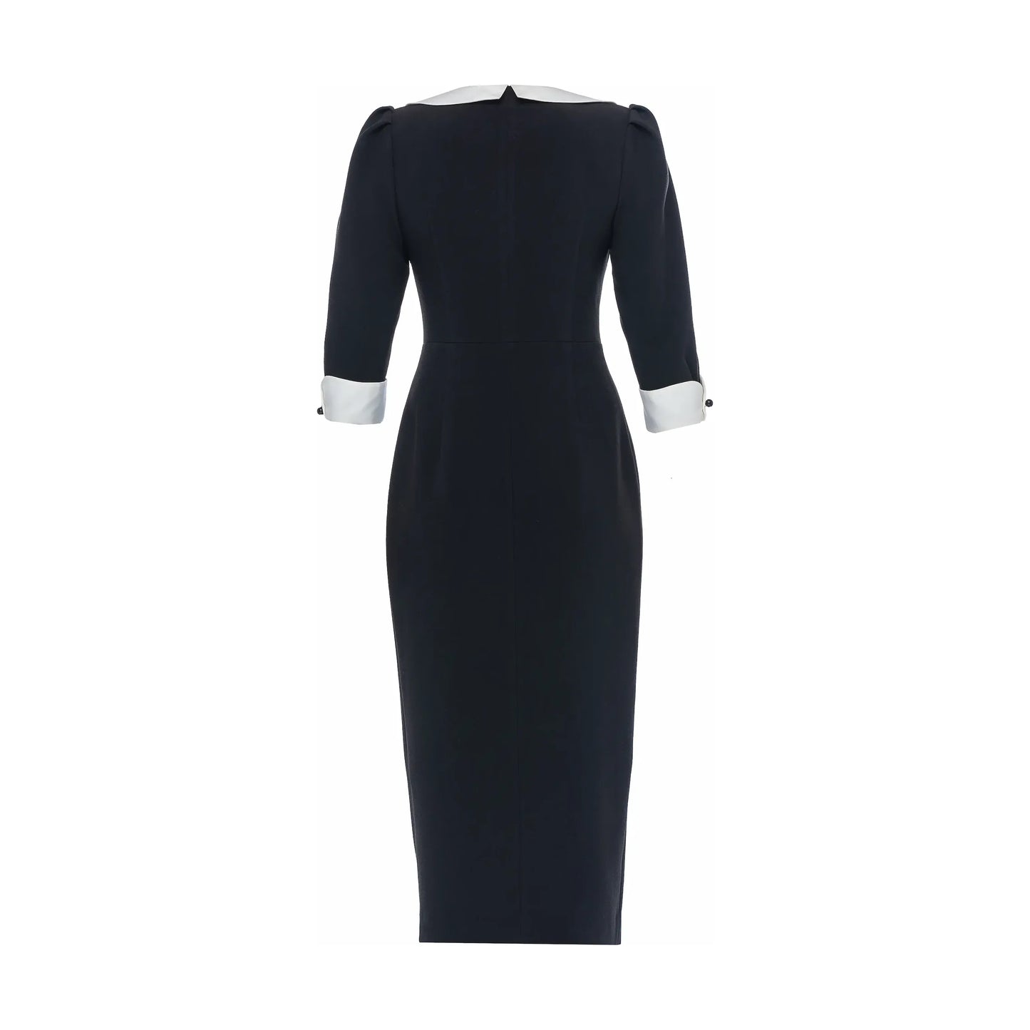 Black vintage style dress with white collar