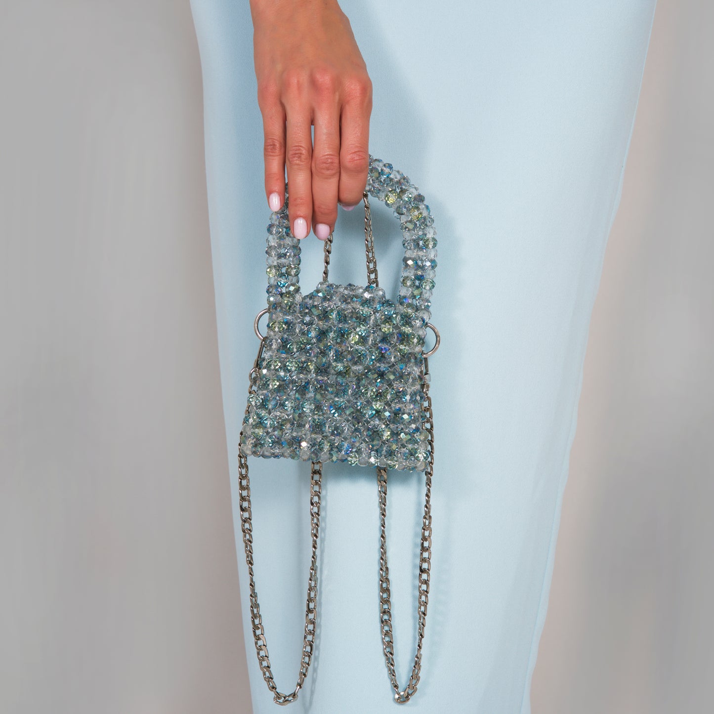 MONRO smoky blue crystal bag