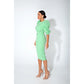 Mint midi dress puff sleeve