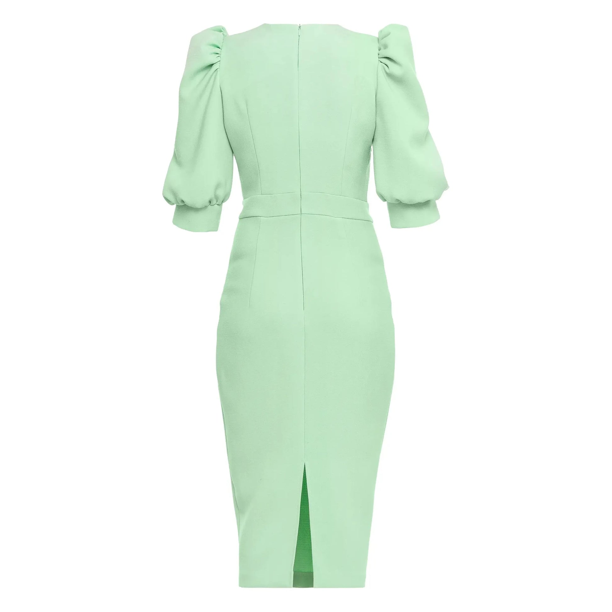 Mint green dress with puff sleeves TREMPEL Mint green dress with puff sleeves TREMPEL