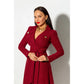 Wrap red burgundy dress